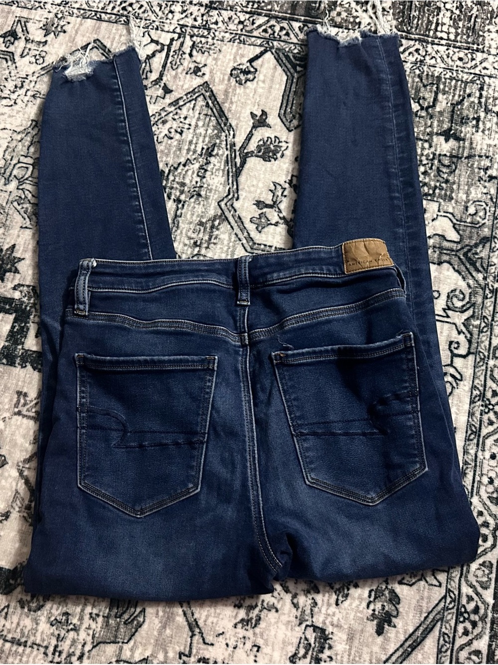 American Eagle Outfitters Dark Blue Stretch Skinny Jeans